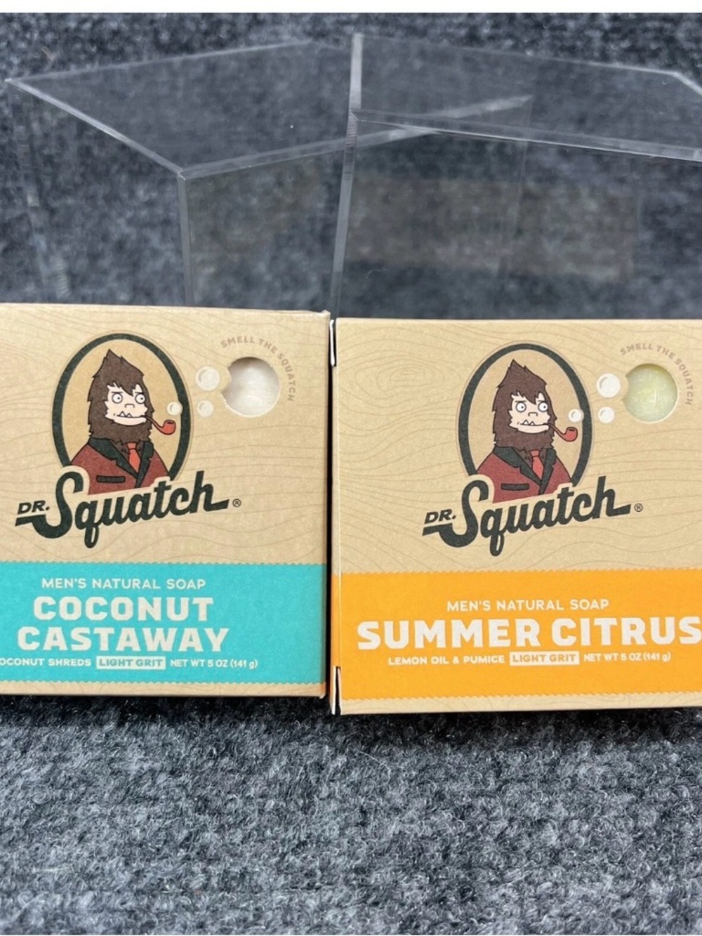 Dr. Squatch Coconut Castaway & Summer Citrus Soap - 5oz Bars 2 pack Light Grit